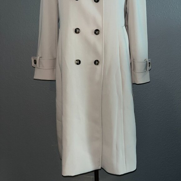 KORADIOR CLASSIC BEIGE DOUBLE BREASTED BELTED TRENCH COAT WOMEN'S EU 40 = US 10 - Picture 5 of 13